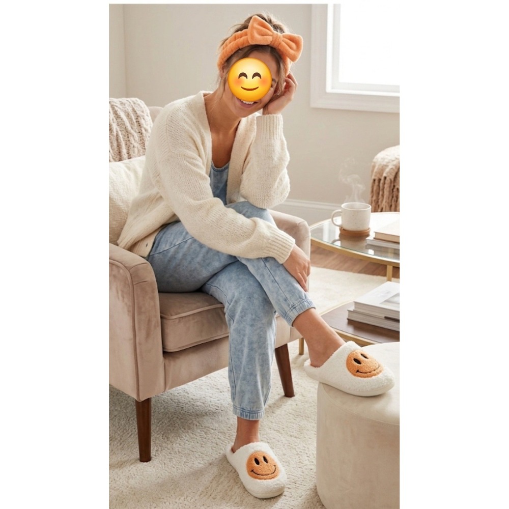 Cartoon Slippers for Girls 2/3 Orange And White Cute Slippers Cozy Plush Warm...